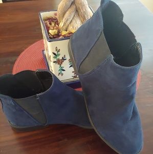 City Streets Navy Blue Slip On Booties